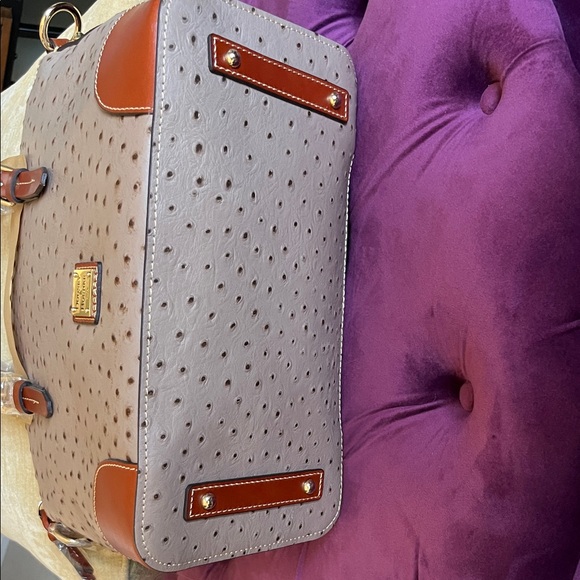 Dooney & Bourke Light Taupe and Carmel Ostrich Satchel 🪻 - Picture 15 of 15
